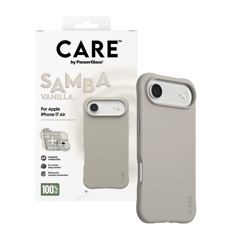 iPhone Air CARE by PanzerGlass Fashionable Samba Mobil Cover - MagSafe Kompatibel - Vanilla