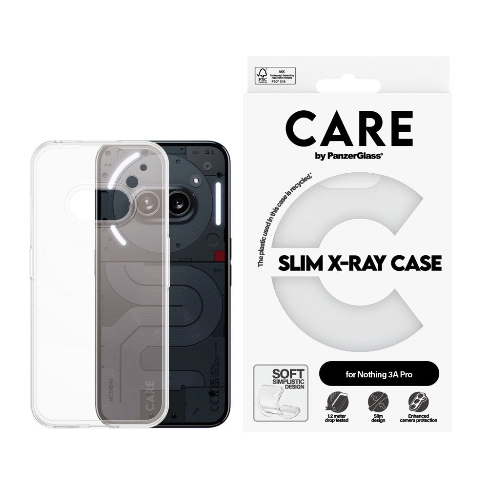Nothing Phone (3a) Pro - CARE by PanzerGlass Fashionable Transparent X-Ray Soft Basic Cover - Gennemsigtig