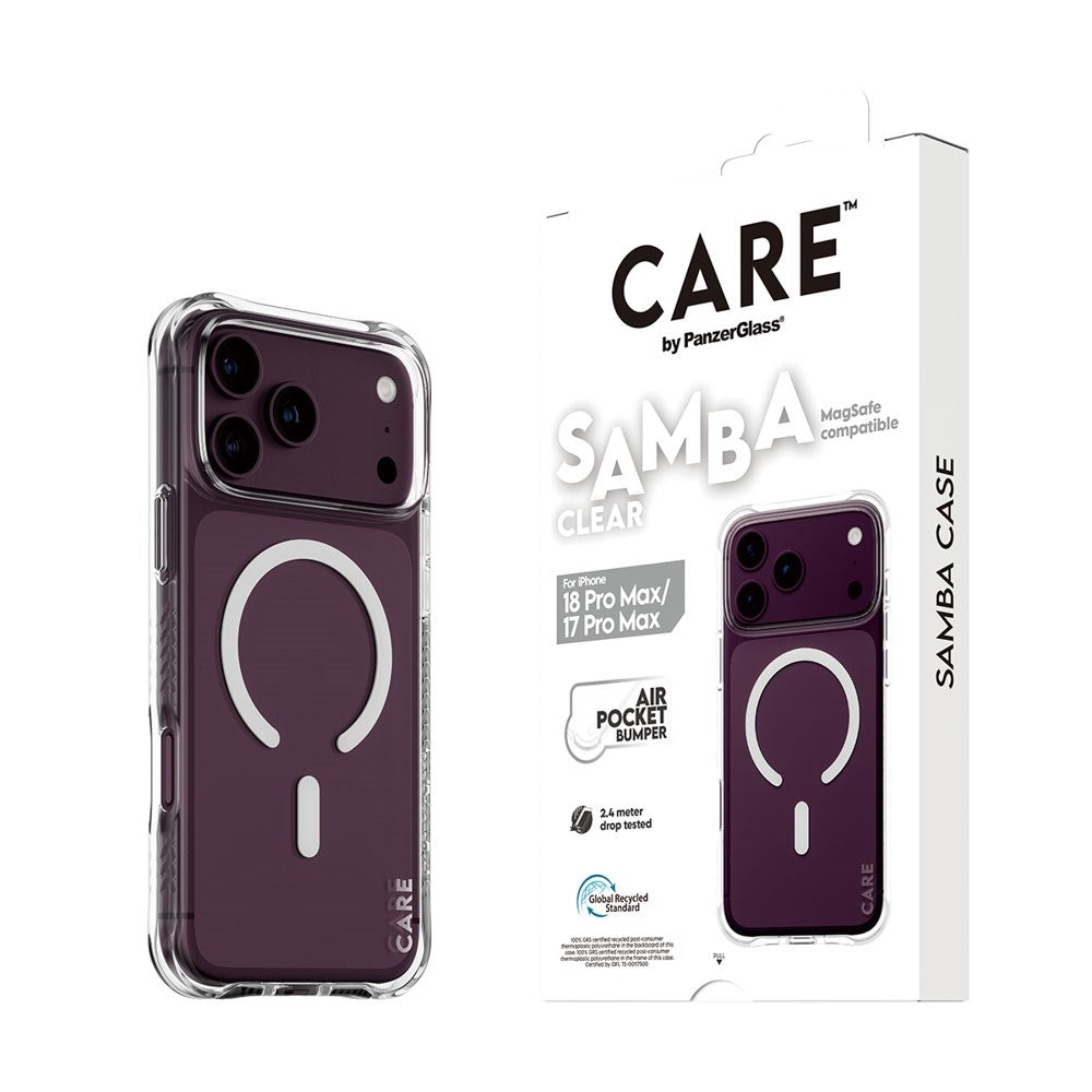 iPhone 18 Pro Max  / 17 Pro Max CARE by PanzerGlass Fashionable Samba Mobil Cover - MagSafe Kompatibel - Gennemsigtig