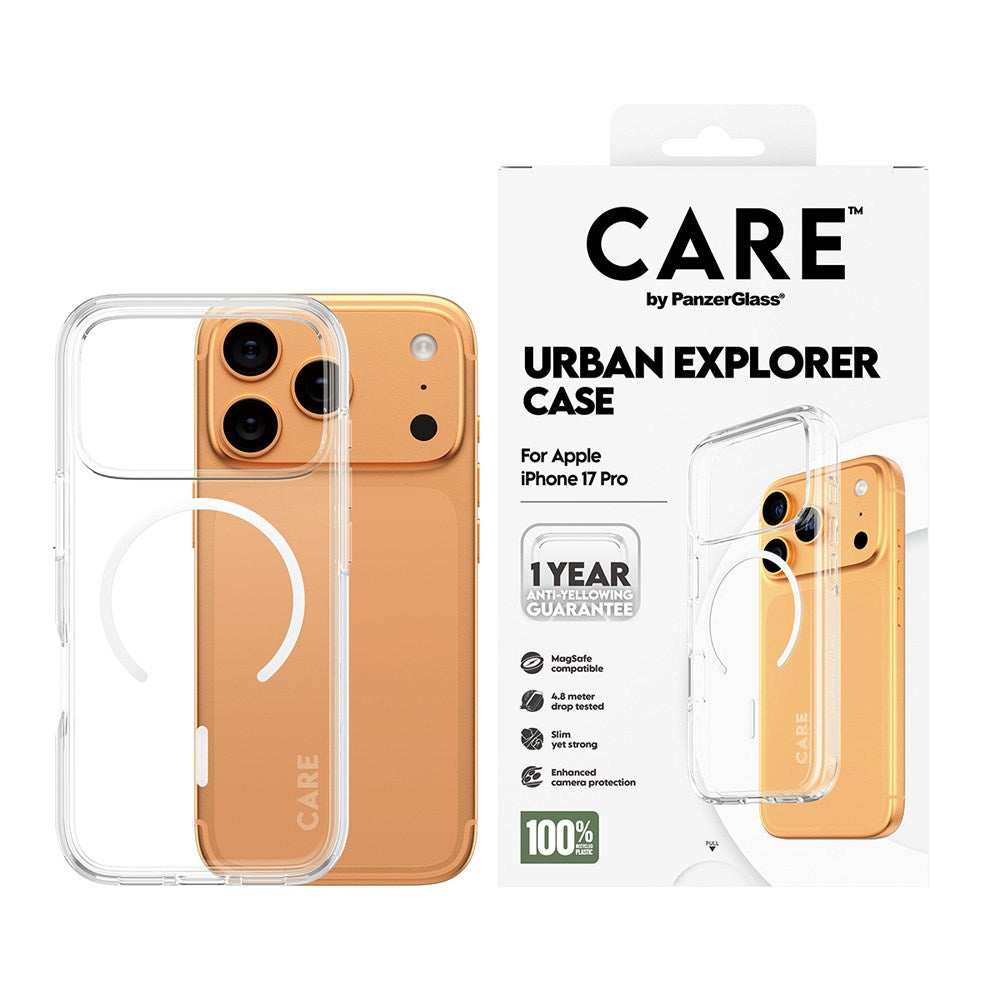 iPhone 17 Pro CARE by PanzerGlass FLAGSHIP Urban Explorer Cover - MagSafe Kompatibel - Transparent