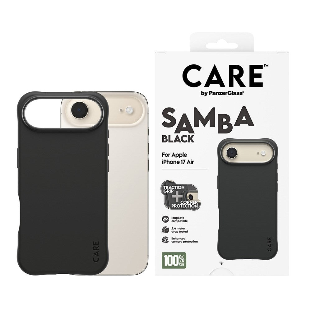 iPhone Air CARE by PanzerGlass Fashionable Samba Mobil Cover - MagSafe Kompatibel - Black
