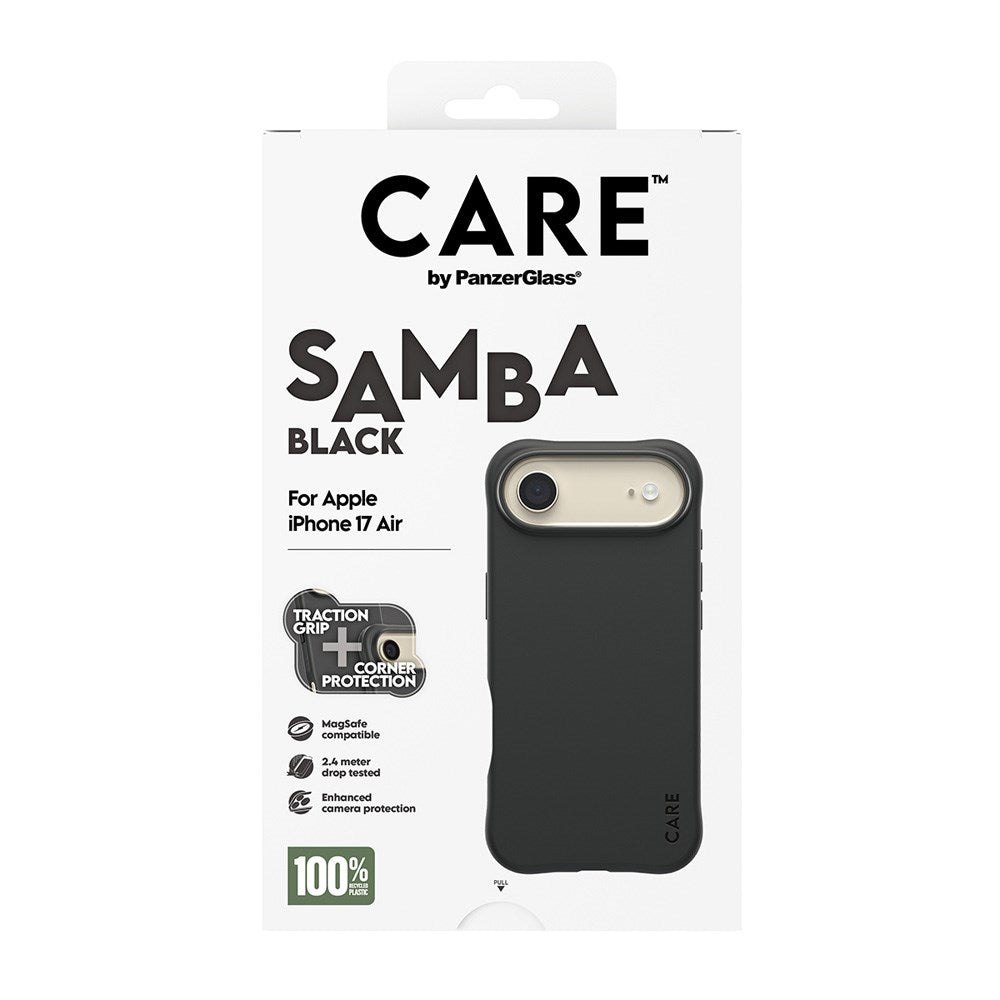 iPhone Air CARE by PanzerGlass Fashionable Samba Mobil Cover - MagSafe Kompatibel - Black