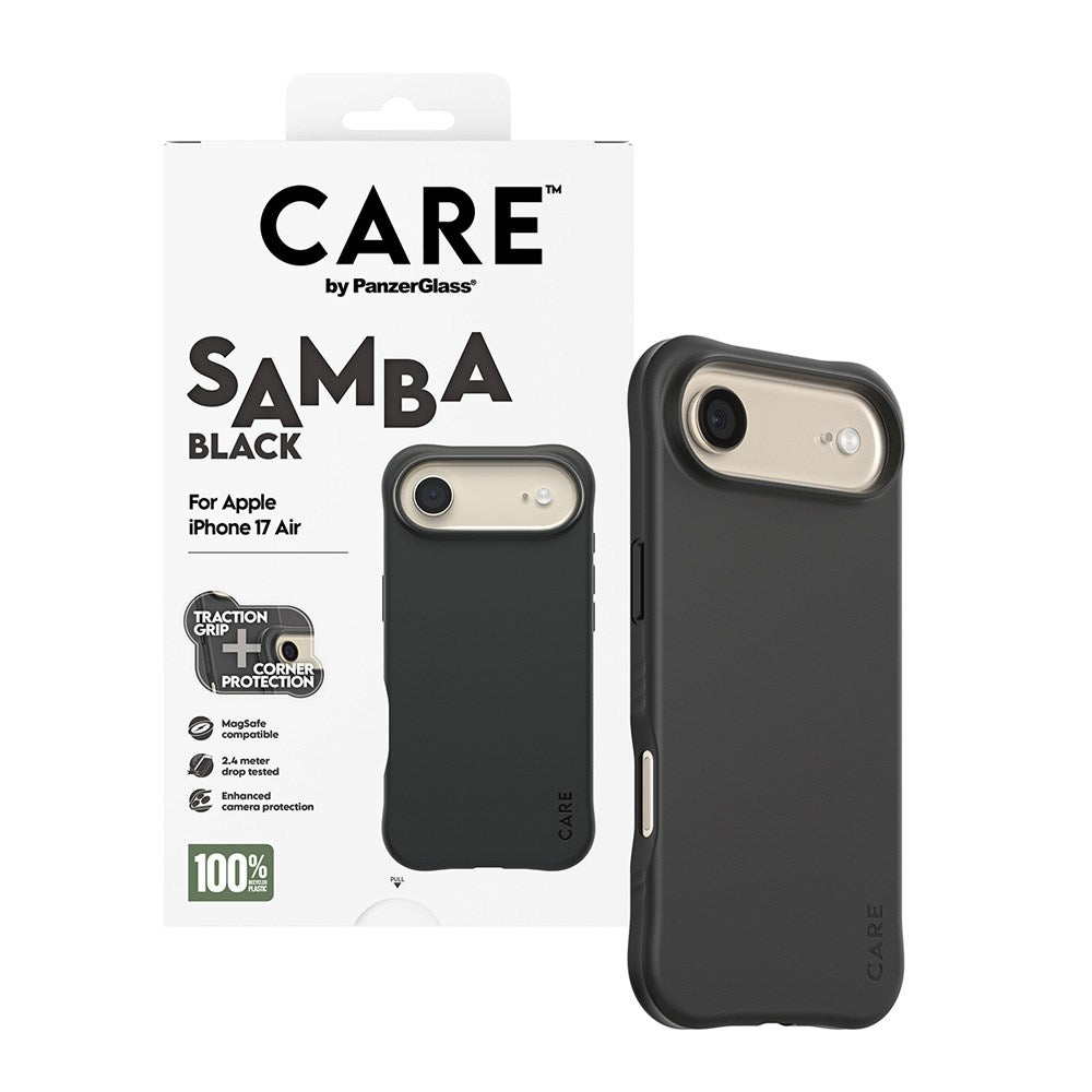 iPhone Air CARE by PanzerGlass Fashionable Samba Mobil Cover - MagSafe Kompatibel - Black