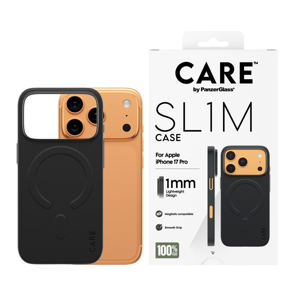 iPhone 17 Pro CARE by PanzerGlass SL1M Cover - MagSafe Kompatibel - Sort