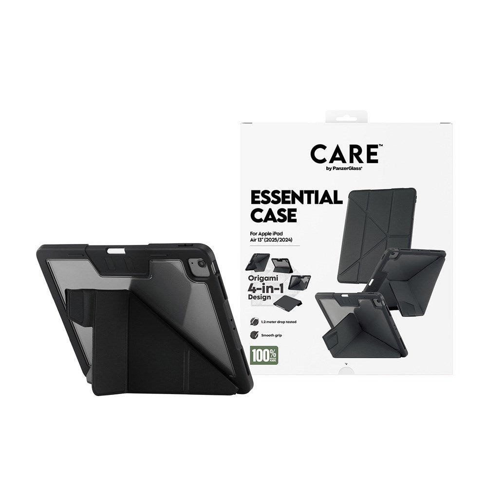 iPad Air 13" (2025 / 2024) Care by PanzerGlass Essential Cover - Ståfunktion - Sort