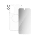 Samsung Galaxy S25 Edge - CARE by PanzerGlass 3-i-1 FLAGSHIP Bundle - Cover / Privacy Skærmbeskyttelse (UWF) / Kamerabeskyttelse - Gennemsigtig / Hvid