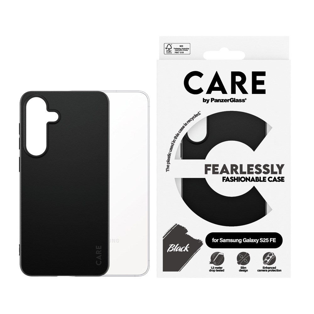 Samsung Galaxy S25 FE CARE by PanzerGlass FASHION Fearlessly Fashionable Case - Black