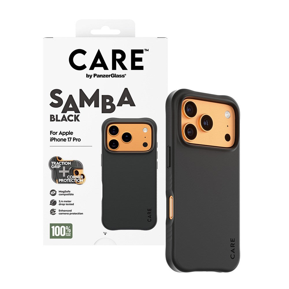 iPhone 17 Pro CARE by PanzerGlass Fashionable Samba Mobil Cover - MagSafe Kompatibel - Black
