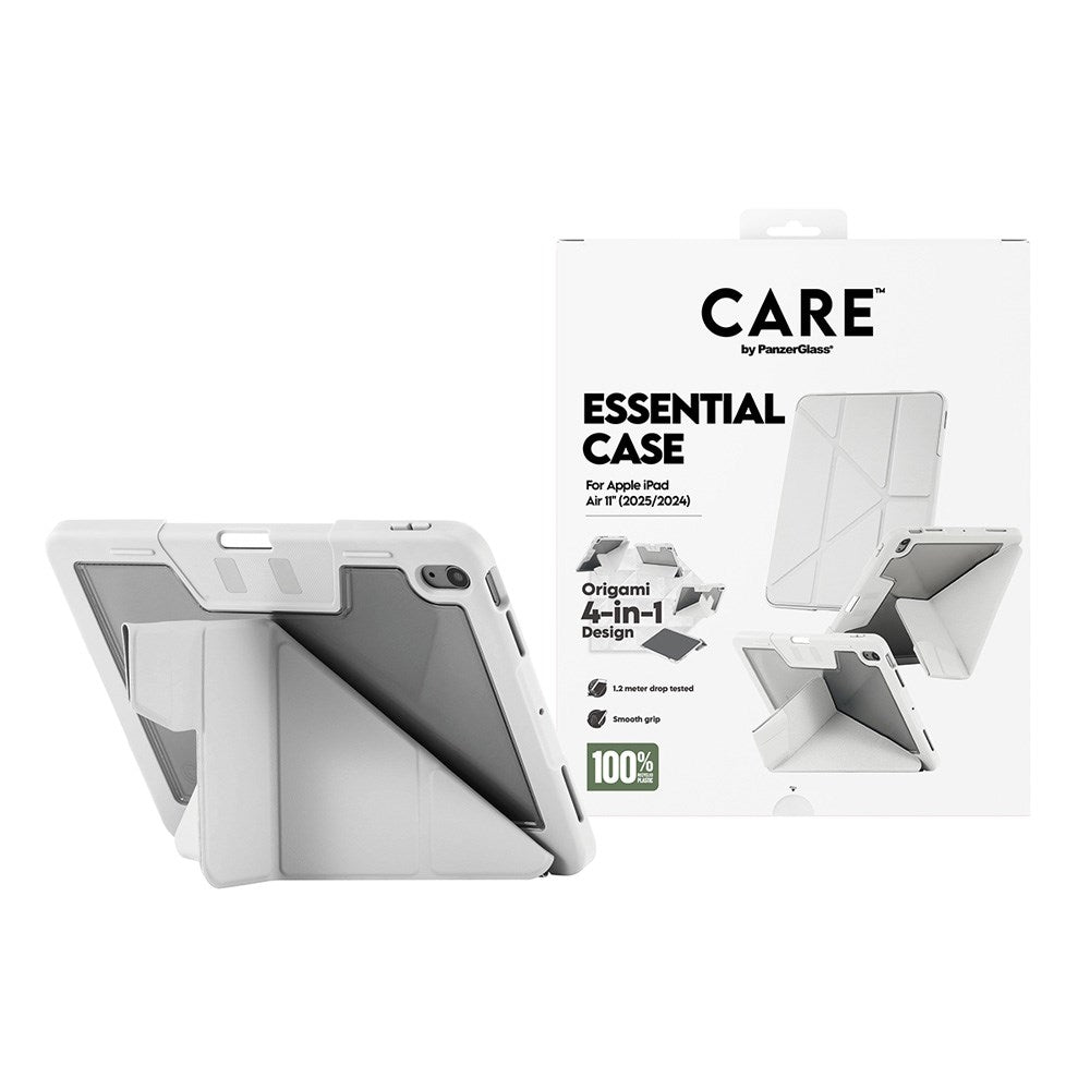 iPad Air 11" (2025 / 2024) Care by PanzerGlass Essential Cover - Ståfunktion - Grå