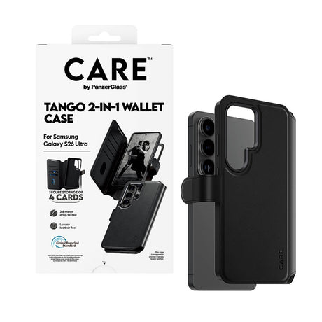 Samsung Galaxy S26 Ultra CARE by PanzerGlass Feature Tango 2-in-1 Mobil Cover m. Kortholder - Sort