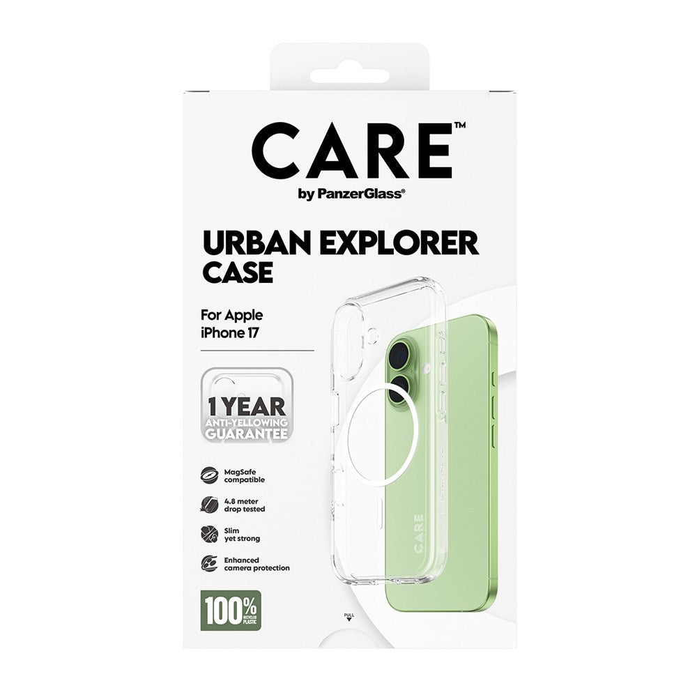 iPhone 17 CARE by PanzerGlass FLAGSHIP Urban Explorer Cover - MagSafe Kompatibel - Transparent