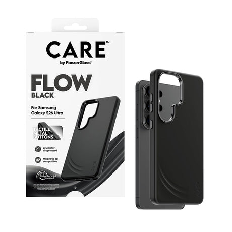 Samsung Galaxy S26 Ultra CARE by PanzerGlass Feature Flow Mobil Cover - Qi Kompatibel - Sort