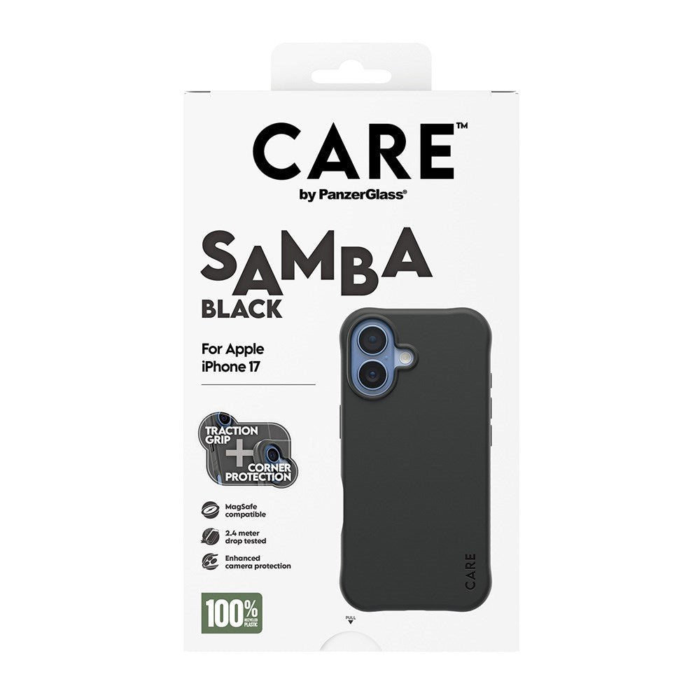 iPhone 17 CARE by PanzerGlass Fashionable Samba Mobil Cover - MagSafe Kompatibel - Black
