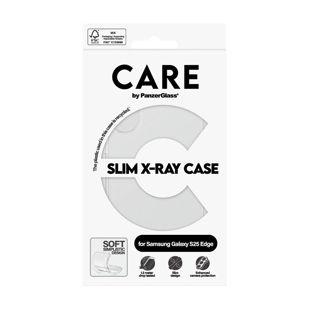 CARE by PanzerGlass Samsung Galaxy S25 Edge FASHION X-Ray Soft Basic Bagside Cover - Transparent
