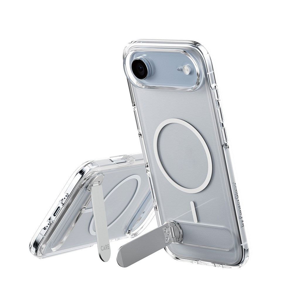 iPhone Air CARE by PanzerGlass Feature Kickstand Mobil Cover -  MagSafe Kompatibel - Transparent / Silver