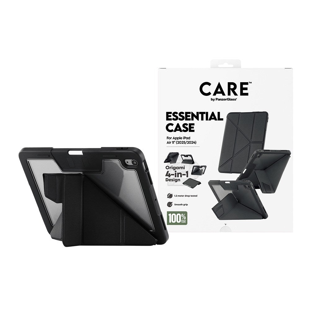 iPad Air 11" (2025 / 2024) Care by PanzerGlass Essential Cover - Ståfunktion - Sort