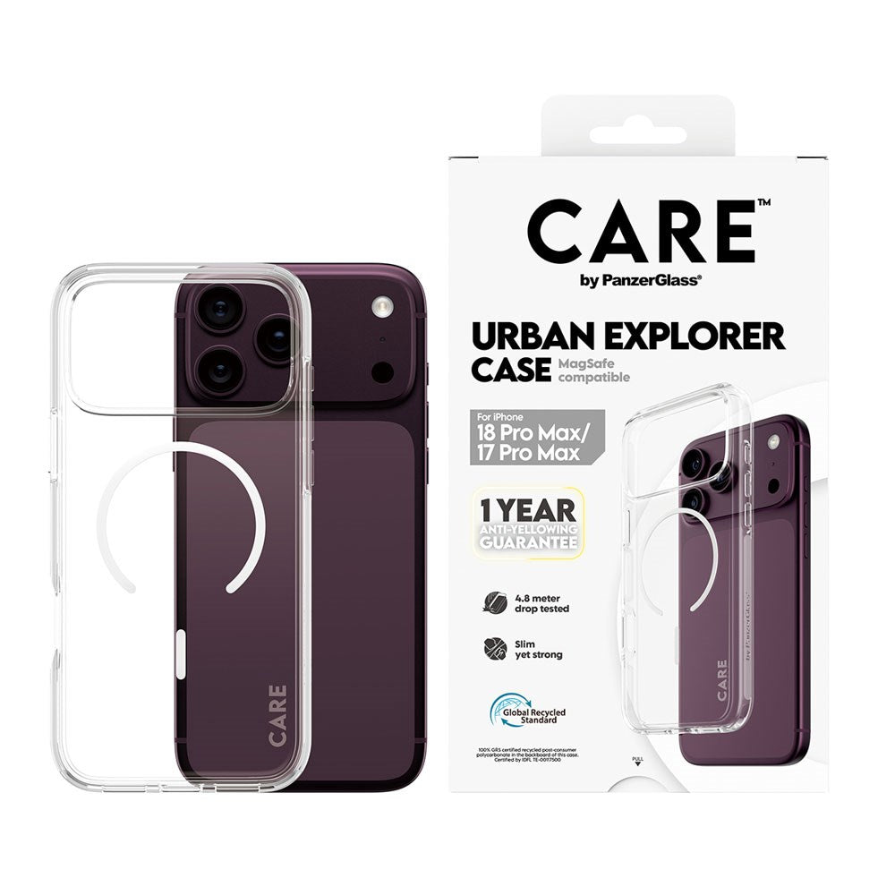 iPhone 18 Pro Max  / 17 Pro Max CARE by PanzerGlass FLAGSHIP Urban Explorer Cover - MagSafe Kompatibel - Transparent / White