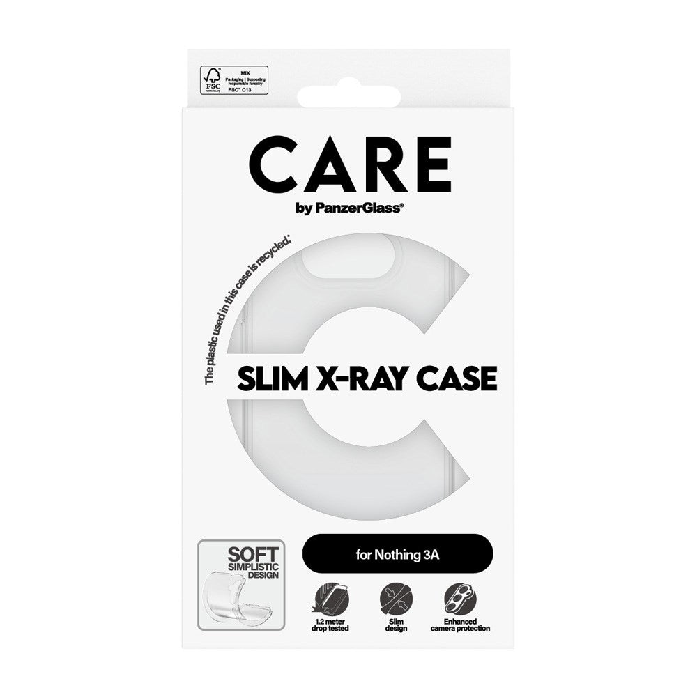 Nothing Phone (3a) - CARE by PanzerGlass Fashionable Transparent X-Ray Soft Basic Cover - Gennemsigtig