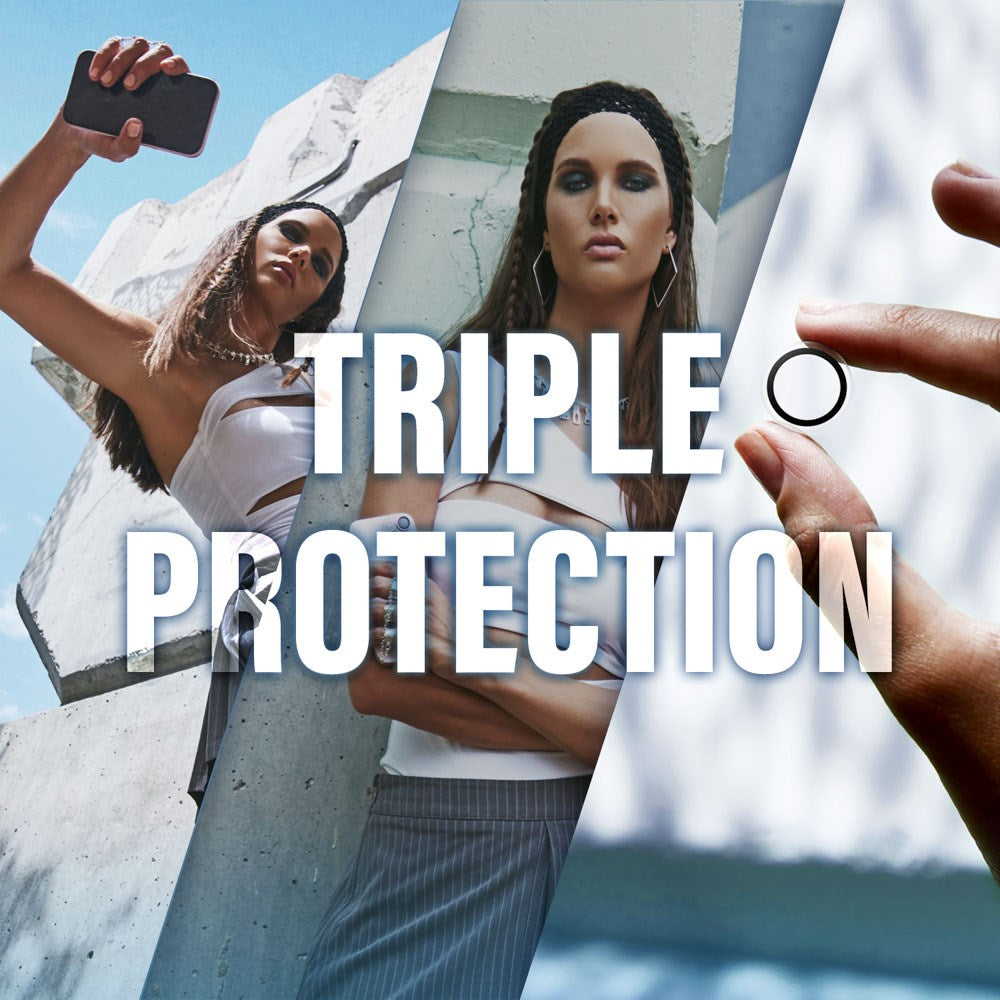 CARE By PanzerGlass iPhone 16e 3-i-1 FASHION Bundle - Skjermbeskytter (UWF) / Bakdeksel / Kamerabeskyttelse - Gjennomsiktig / Hvit