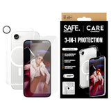 CARE By PanzerGlass iPhone 16e 3-i-1 FASHION Bundle - Skjermbeskytter (UWF) / Bakdeksel / Kamerabeskyttelse - Gjennomsiktig / Hvit