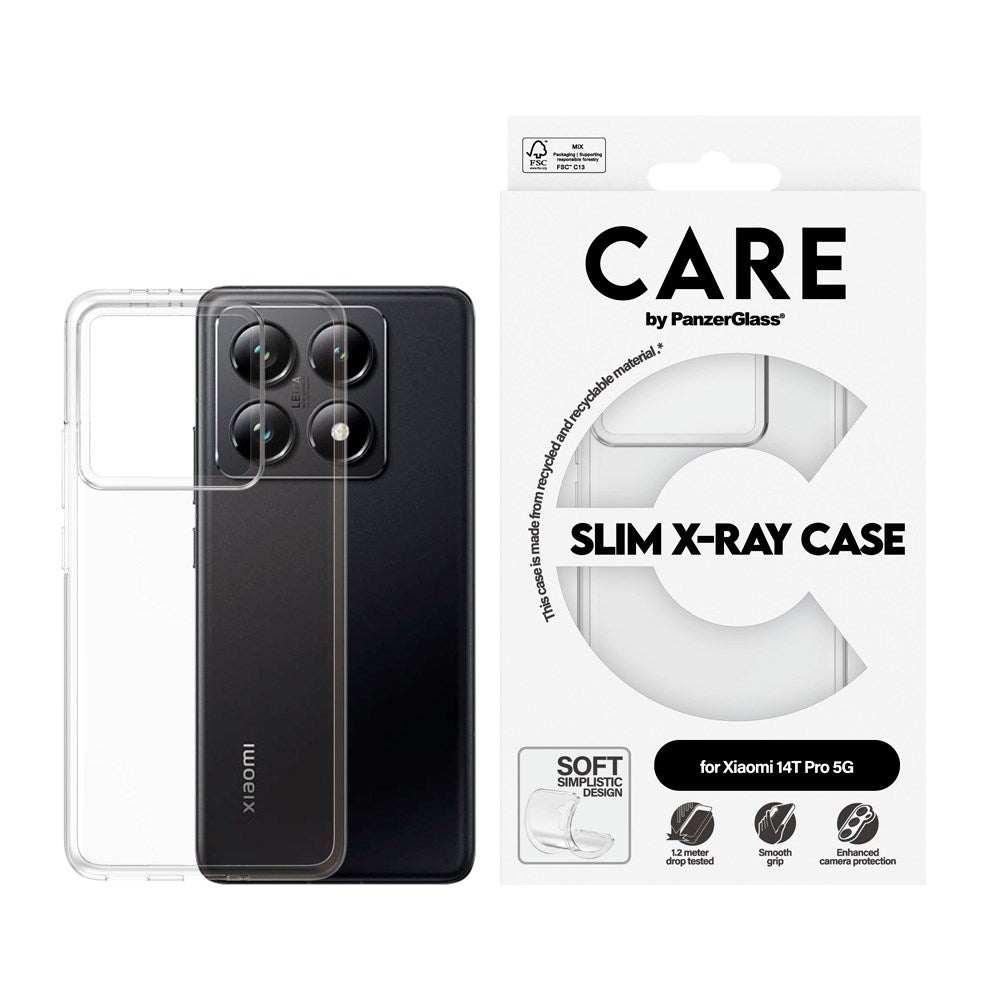 Xiaomi 14T Pro - CARE by PanzerGlass FASHION X-Ray Soft Basic Cover - Gjennomsiktig