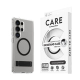 CARE by PanzerGlass Samsung Galaxy S25 Ultra Feature Kickstand Cover - Qi-kompatibel - Gjennomsiktig / Svart