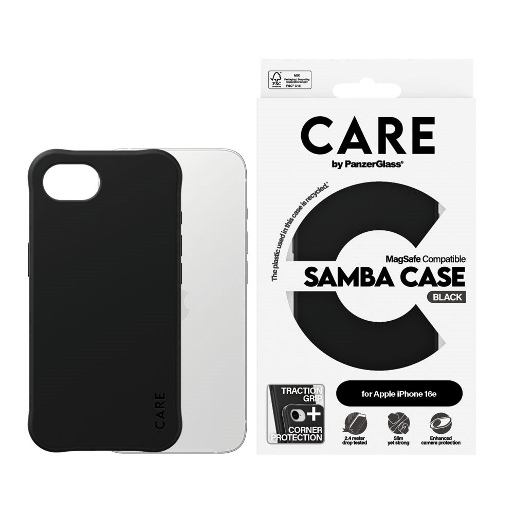 iPhone 16e CARE by PanzerGlass Fashionable Samba Cover - MagSafe Kompatibel - Sort