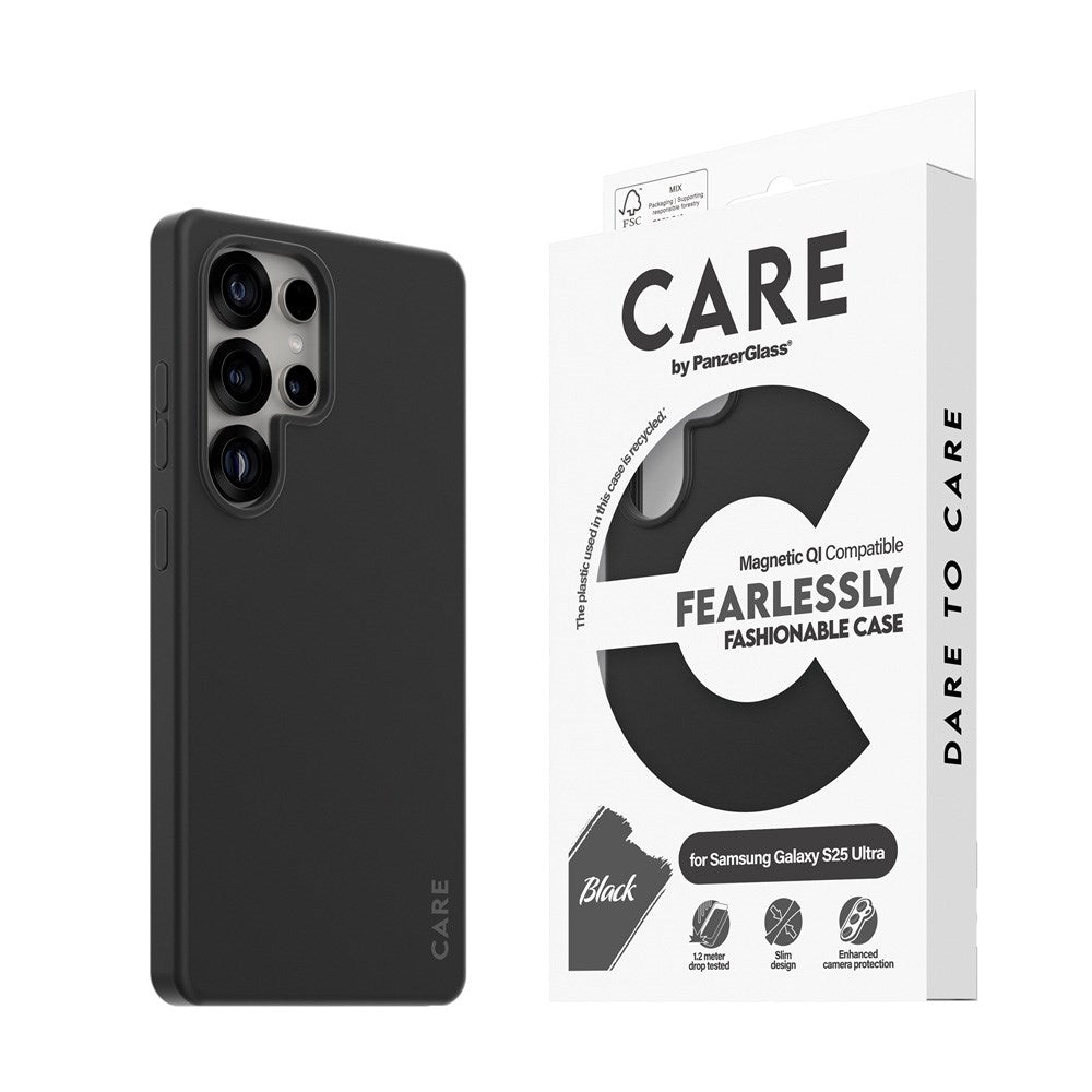 CARE by PanzerGlass Samsung Galaxy S25 Ultra FASHION Fearlessly Fashionable Cover - QI Kompatibel - Black