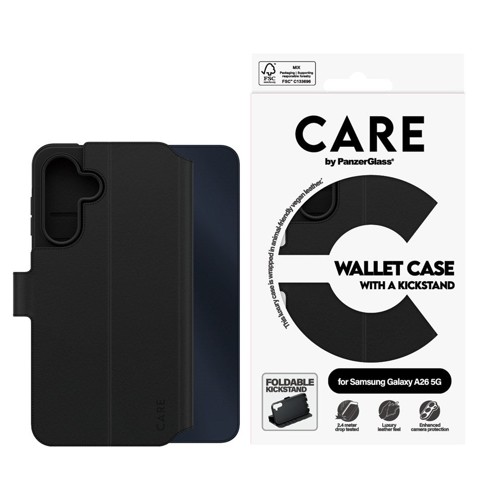 CARE by PanzerGlass Samsung Galaxy A26 (5G) Feature Lommebokveske m. Stativ - Svart