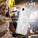 iPhone 16e CARE by PanzerGlass Fashionable Samba Cover - MagSafe Kompatibel - Gennemsigtig / Hvid