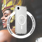 iPhone 16e CARE by PanzerGlass Fashionable Samba Cover - MagSafe Kompatibel - Gennemsigtig / Hvid