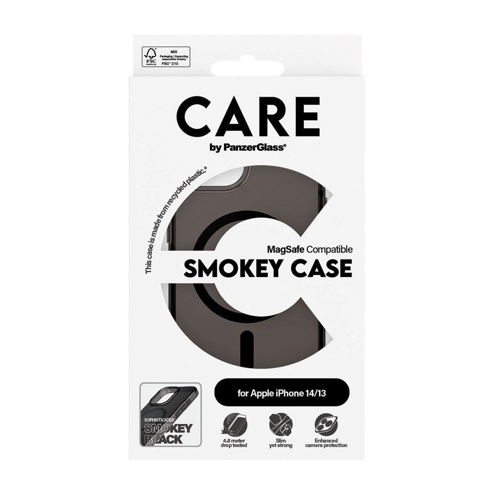 CARE by PanzerGlass iPhone 13 / 14 FLAGSHIP Urban Combat-deksel - MagSafe-kompatibel - Smokey / Svart