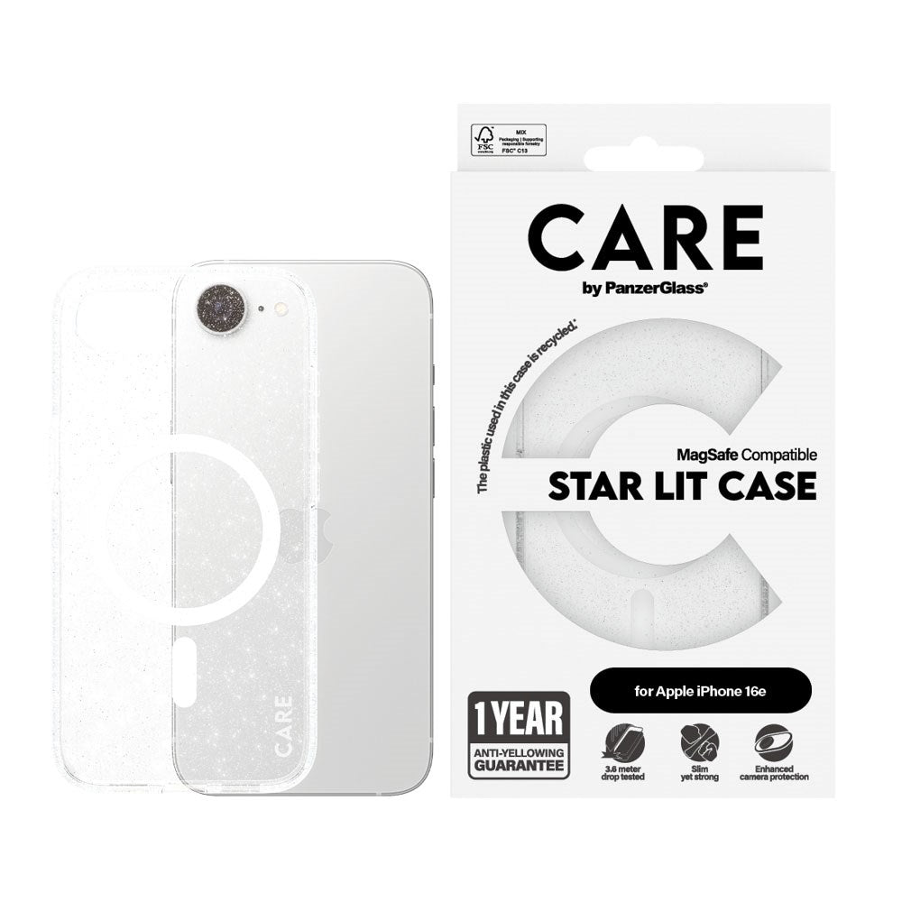CARE by PanzerGlass iPhone 16e FLAGSHIP Urban Combat-deksel - MagSafe-kompatibel - Star Lit / White