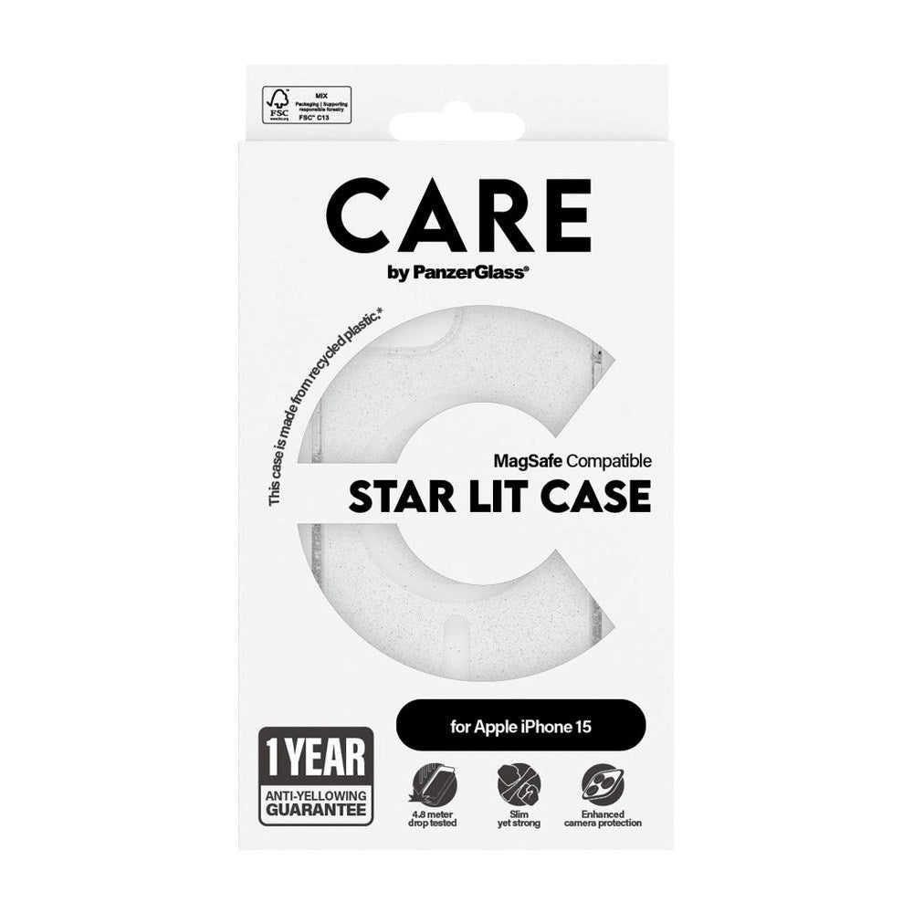 CARE by PanzerGlass iPhone 15 FLAGSHIP Urban Combat-deksel - MagSafe-kompatibel - Star Lit / White