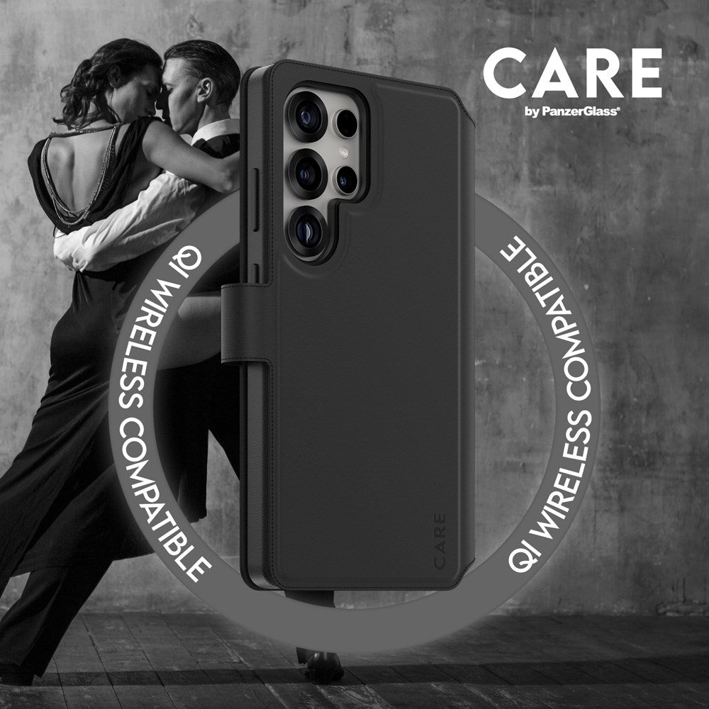 CARE by PanzerGlass Samsung Galaxy S25 Ultra Feature Tango 2-i-1 flipdeksel m. Lommebok - Qi-kompatibel - Svart