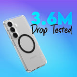 CARE by PanzerGlass Samsung Galaxy S25 FLAGSHIP Urban Combat-deksel - Qi-kompatibel - Gjennomsiktig / Svart