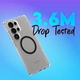 CARE by PanzerGlass Samsung Galaxy S25 Ultra FLAGSHIP Urban Combat-deksel - Qi-kompatibel - Gjennomsiktig / Svart