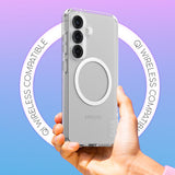 CARE by PanzerGlass Samsung Galaxy S25 FLAGSHIP Urban Combat Cover - Qi Kompatibel - Gennemsigtig / White