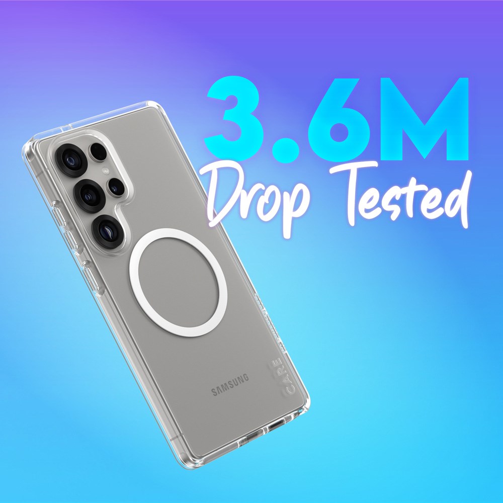 CARE by PanzerGlass Samsung Galaxy S25 Ultra FLAGSHIP Urban Combat-deksel - Qi-kompatibel - Gjennomsiktig / Hvit