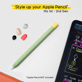 doodroo Apple Pencil 1 &amp; 2 Gen. Silikondeksel m. 5 fargerike ender – Grønn