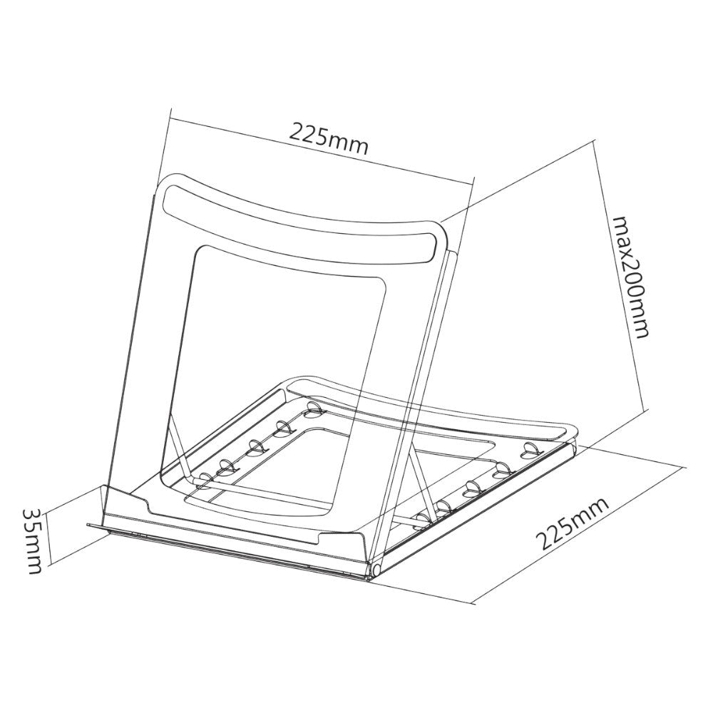 Deltaco Sammenfoldelig Laptop / Tablet Stander m. 5 Positioner - Maks. 10-15" - Grå