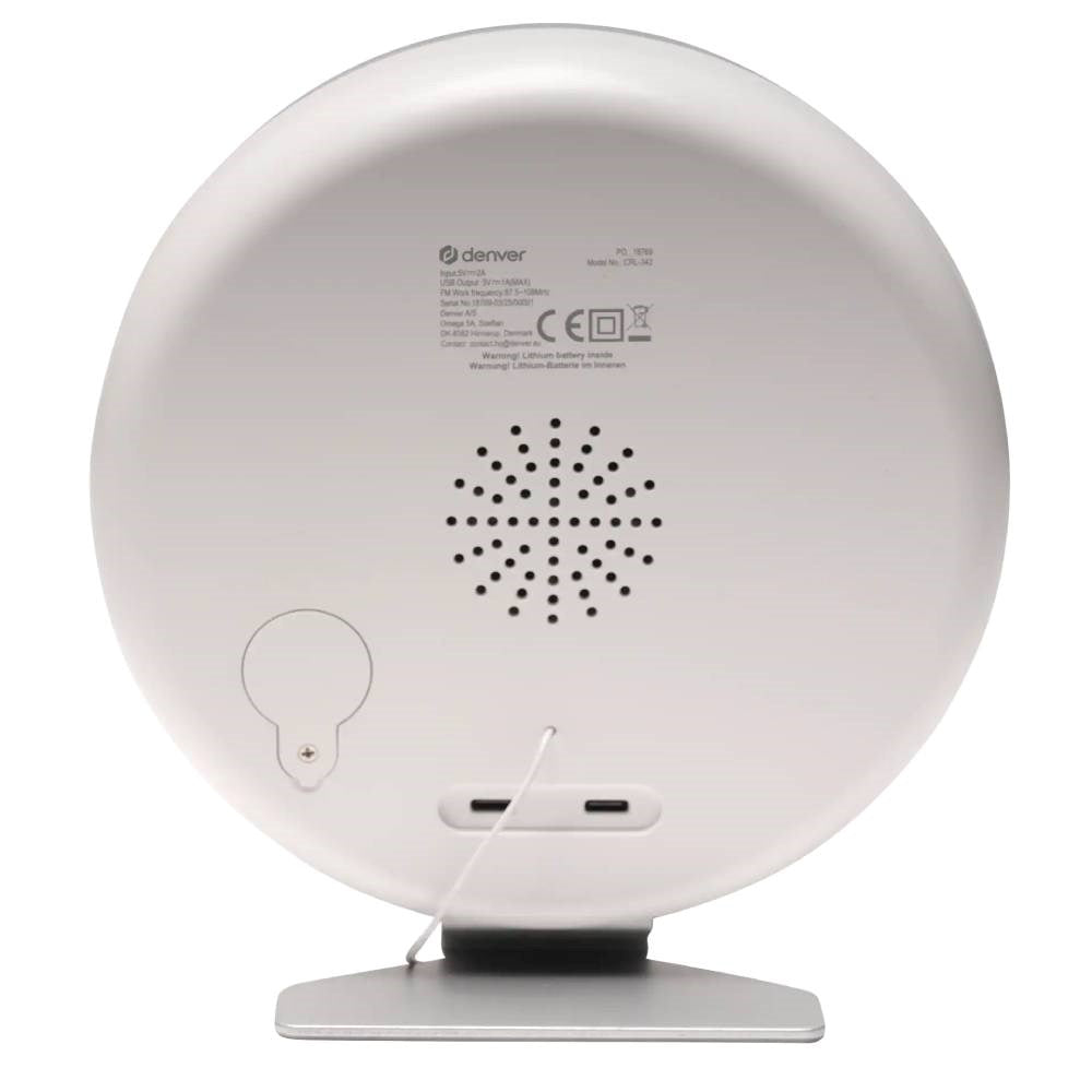 Denver CRL-342 FM Vækkeur m. Wake-Up Light & White Noise - Hvid