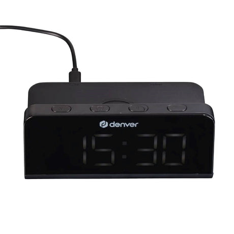 Denver ECQ-103MK2 Digitalt Vækkeur m. Trådløs Oplader - Sort