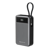 Denver PowerBank m. USB-A / USB-C / Indbygget USB-C Kabel - 65W / 20.000 mAh - Grå