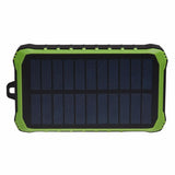 Denver PSO-10012 Solcelle 10.000 mAh PowerBank m. Lygte - Sort / Grøn