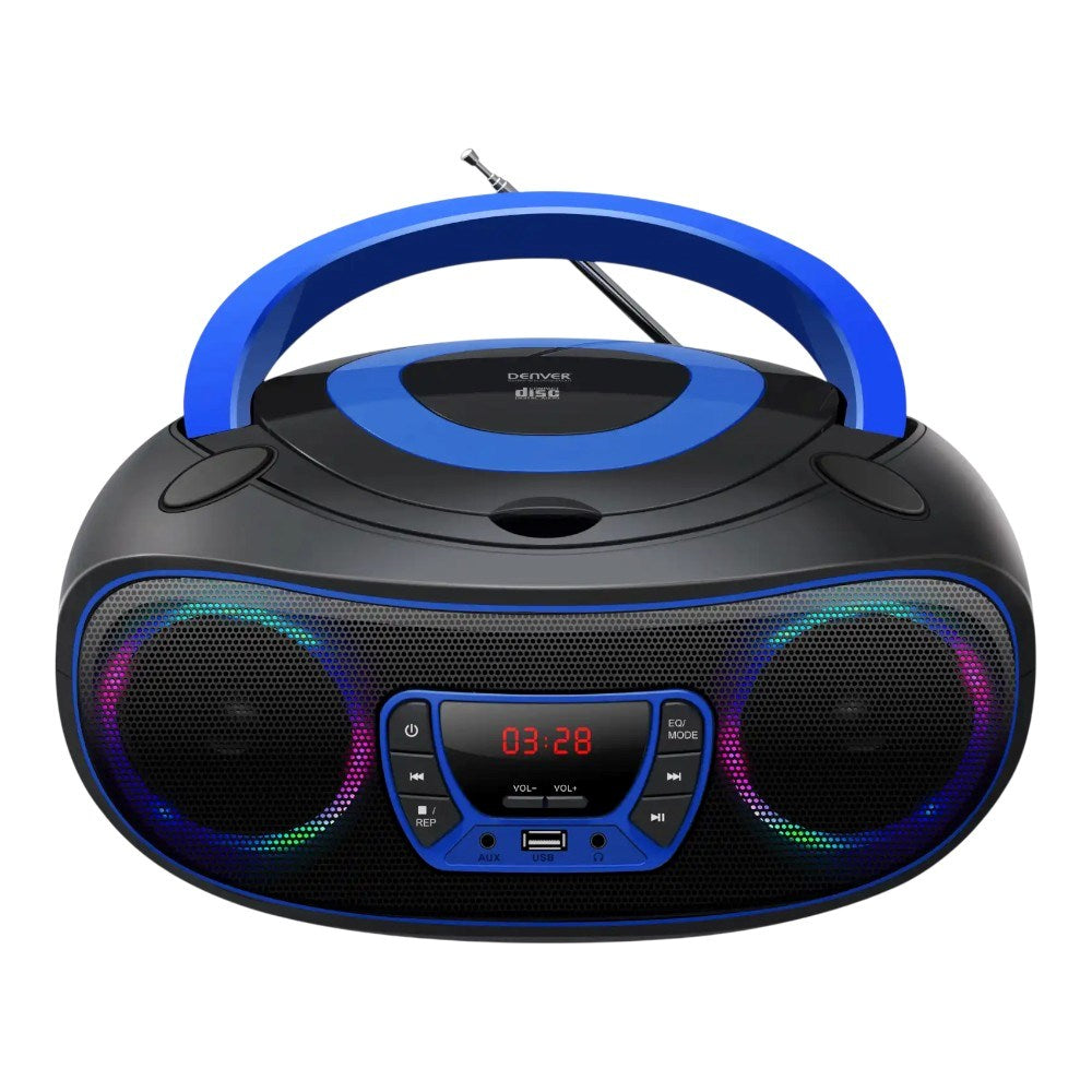 Denver TCL-212BTP Bluetooth Boombox m. CD Afspiller - Sort / Blå