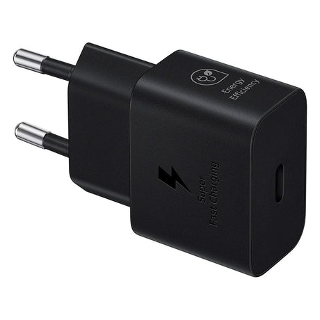 Original Samsung Super Fast Charge 25W GaN USB-C strømadapter - svart