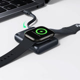 Baseus EnerFill Apple Watch Powerbank 5W - Trådløs Opladning - Indbygget USB-C Kabel - Sort