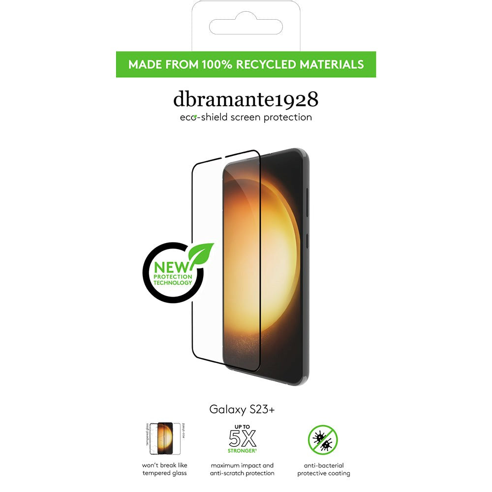 Samsung Galaxy S23+ (Plus) dbramante1928 Eco-Shield skjermbeskytter m. Installasjonsramme - Black Edge