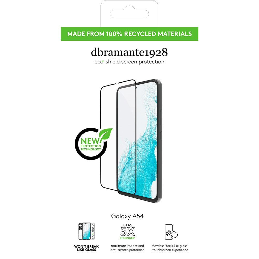 Samsung Galaxy A54 (5G) dbramante1928 Eco-Shield skjermbeskytter m. Installasjonsramme - Black Edge